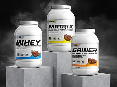 FitWin | Protein packaging design brand design branding chocolate fitness gainer jar label packaging packaging design powder protein sport supplements whey