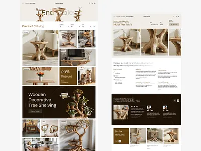 CraftedRoot - Product Catalog and Detail landing page product detail page product page webpage wood landing page wood product catalog wood product detail page wood website