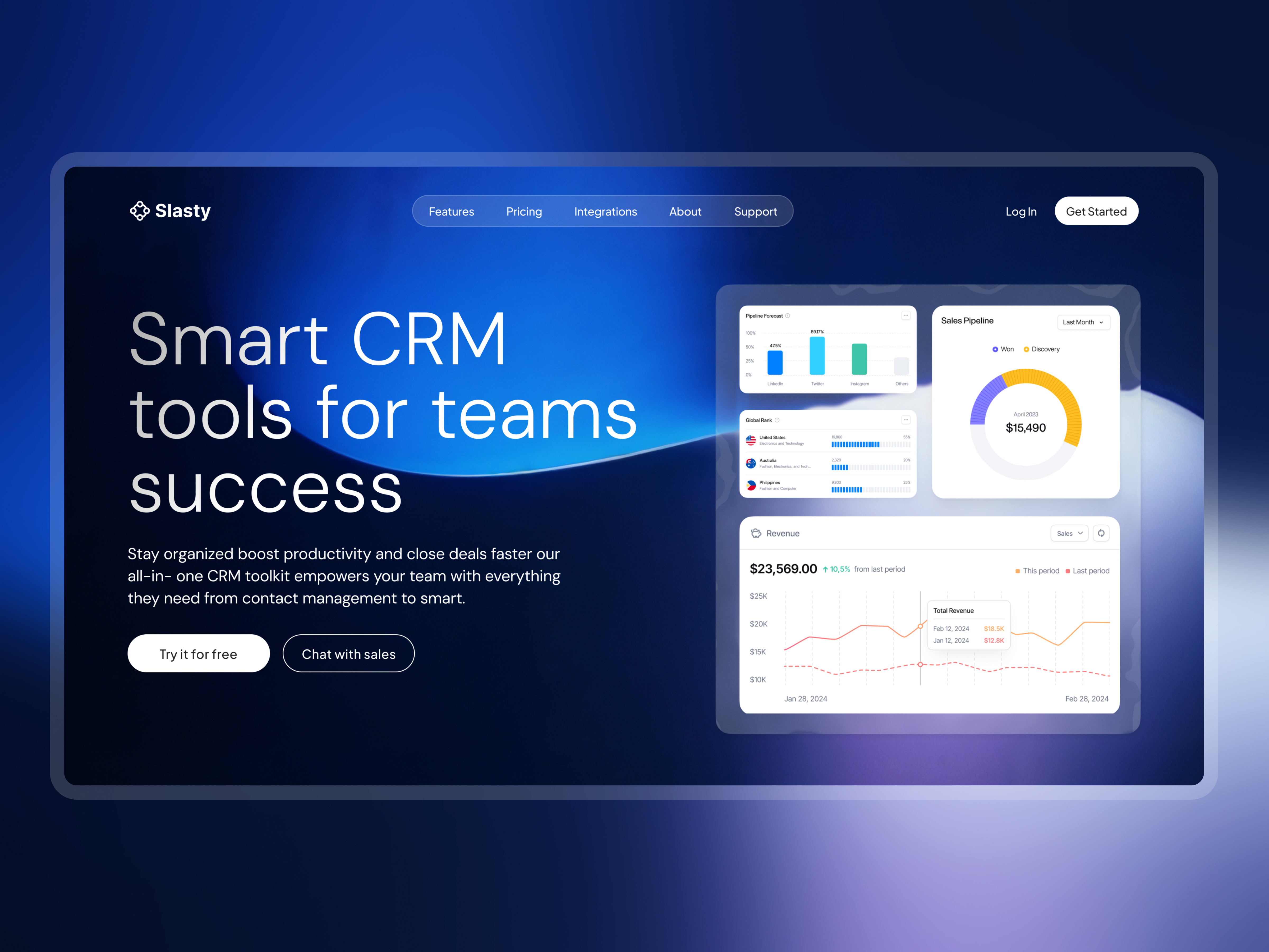 SaaS Landing Page Design crazy ui crm landing page crm website dark saas dark ui landing page modern saas design saas design saas landing page saas landing page design saas website saas website design sales software landing page ui web web design webdesign website