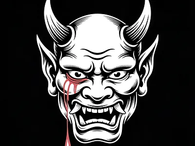 Evil mask cry evil illustration mask