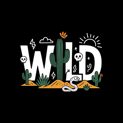Wild doodle illustration wild
