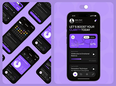 Self-improvement Mobile iOS App Redesign app app design concept app design template app interface dashboard dashboard design design design agency education learning mobile mobile app mobile ui motivation online product design productivity self improvement app ui ux