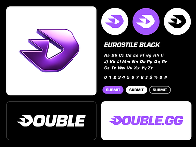 Double Logo Design branding buttons console cs2 design fast fire flame game gaming letter d lettermark logo mihai dolganiuc design platform skins style guide trade type wordmark