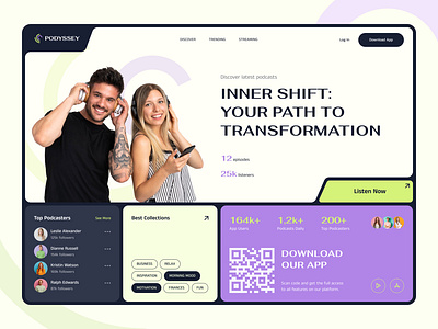Podcast Platform - Podyssey audiobook clean design interface listen online mobile app modern ui player podcast product responsive ui ux web web app web design web platform