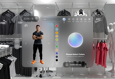 AI-Powered Smart Fashion Web App aifashionapp airecommendations app design digitalfashion fashioninnovation fashiontech glassdesign interactiveshopping minimalui onlineshoppingux smartshopping typography ui ux uxuidesign virtualfittingroom virtualtryon visionpro