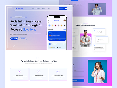 Medical Landing Page / Website appointment clean doctor health healthcare home page hospital landing page hospital website landing page layout medical medical app medical saas medical saas landing page patient saas landing page service uiux visit website