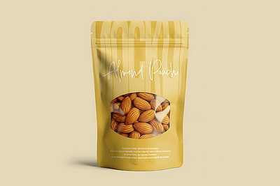 Pouch Almond Packaging Mockup product branding