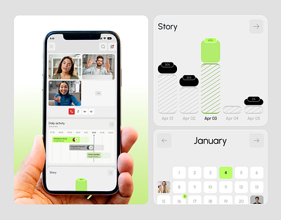 AI Video Communications Platform app artificial intelligence chat clean communication conference crm dashboard live meeting mobile app online meet platform saas ui ux video video call