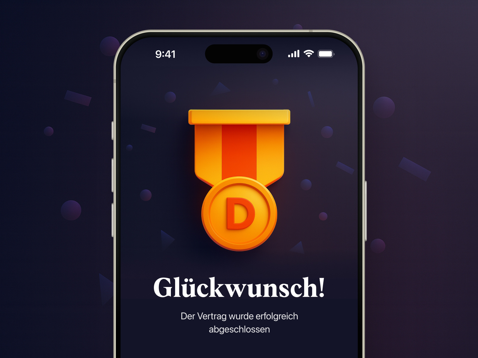Success screen achievement screen app concept daily ui dailyui dark mode gamification ios app medal icon minimal design mobile app design product design skeuomorphism success screen ui design ux