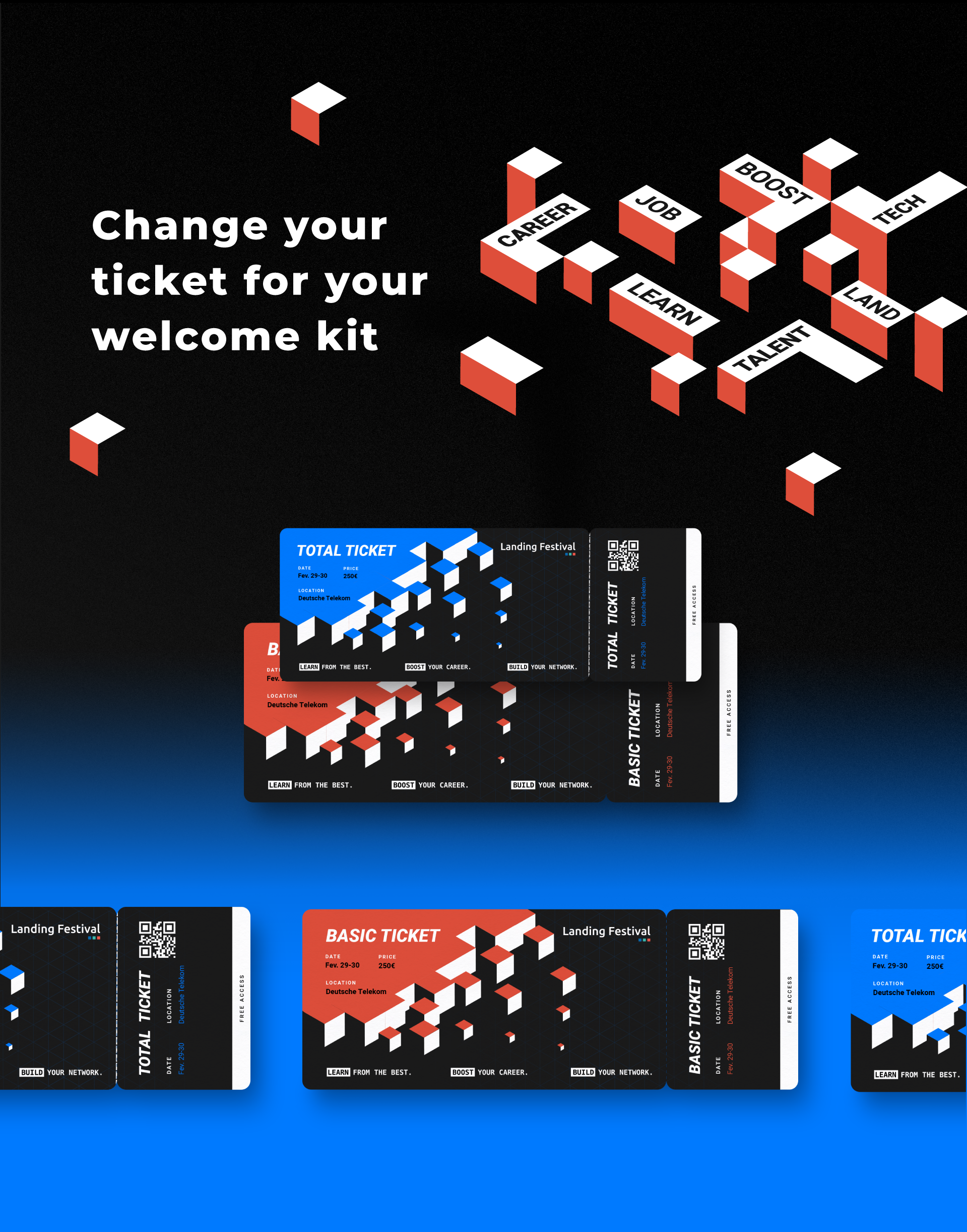 Landing Festival - Branding branding branding event conference design graphic design illustration landing festival landing jobs logo tech typography vector