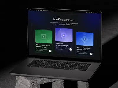 AI productivity platform ai dark design graphic design home page illustration landing saas ui ux web app