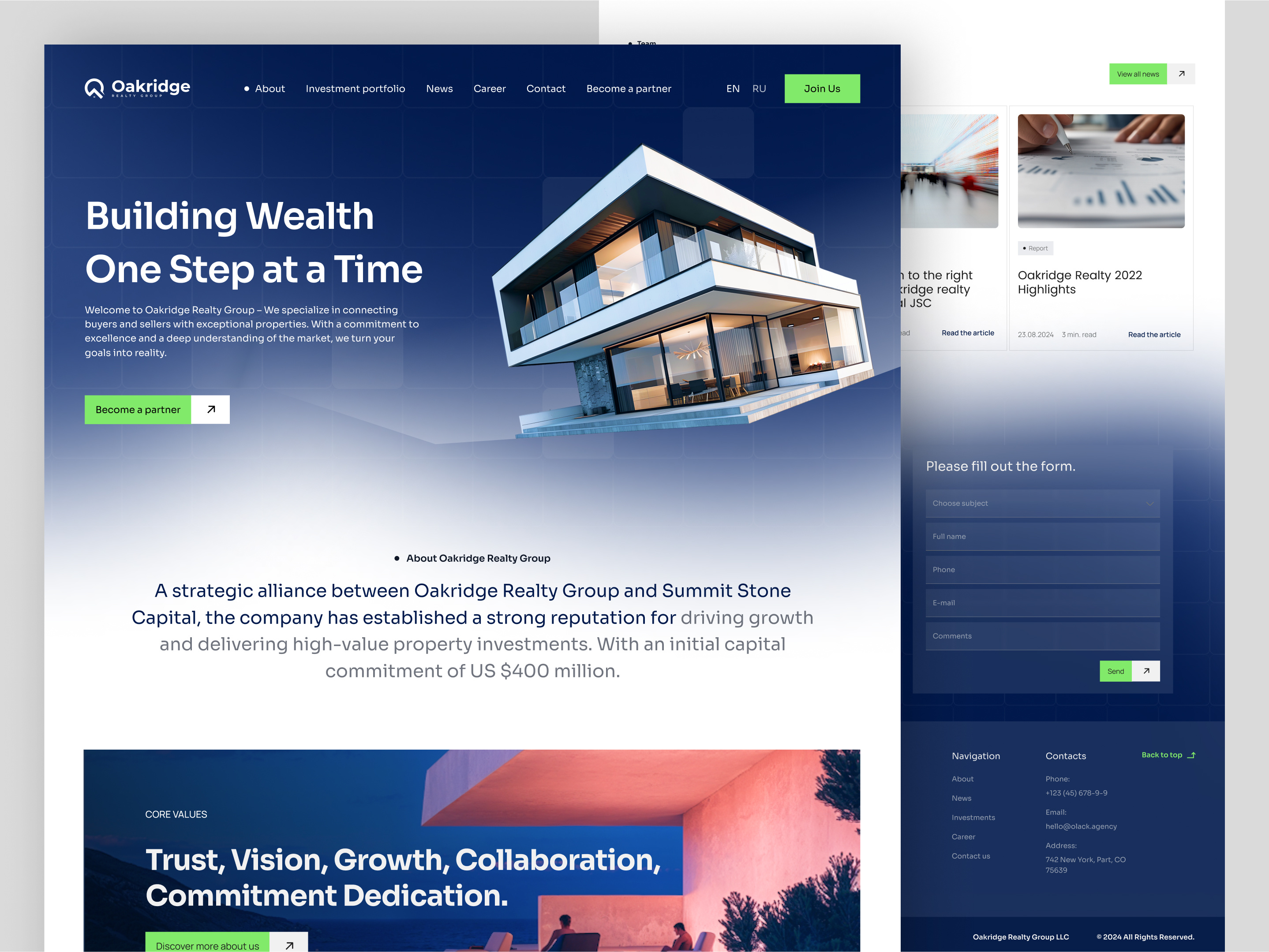 Example of Real Estate Website Design 
