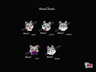 Animal Twitch Emotes cartoon design emoji emote emotes illustration twitch twitchemote twitchemotes