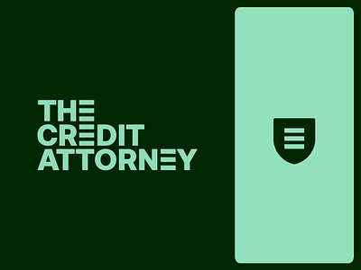 The Credit Attorney logo design attorney branding credit finance fintech icon law lawyer legal legislation logo protect protection shield smart wordmark
