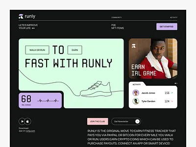 Runly Website design interface product service startup ui ux web website