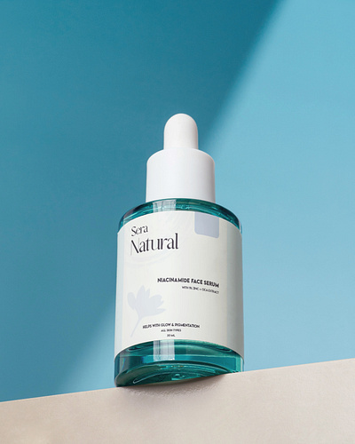 Sera Natural: Serum Bottle Label Design branding design graphic design product design typography vector