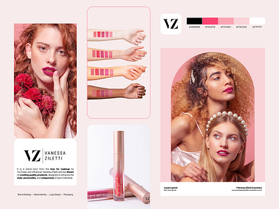 VZ Cosmetics - Identity & Packaging apparel brand identity branding catalogue cosmetics design fashion graphic design logo makeup minimal modern portfolio visual identity