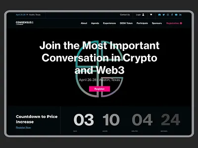 CoinDesk: Redesigning the Consensus 2023 Digital Experience coindesk conference site crypto digital design interaction design ruca ui ux