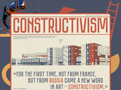Constructivism Web Concept — Bold Visual Language constructivism creativeweb design designconcept figmadesign graphicdesign illustration landingpage typography ui uiux ux webdesign