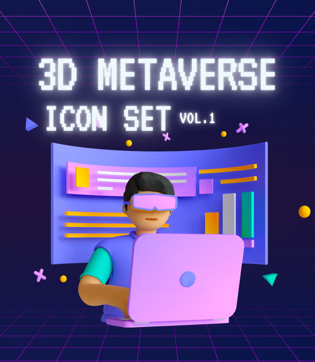 3D Metaverse Icon Set 3d branding design graphic design illustration ux