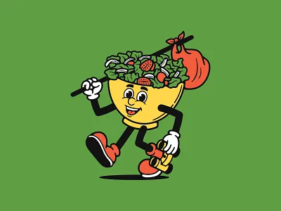 Salad Mascot art brandmark character food fresh graphic design healthy illustration mascot retro retro cartoon retro mascot salad