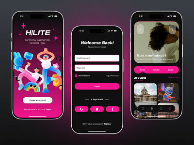 ✨Hilite – Social Media, Reimagined app design mobile mobile app mobile design typography ui ui design uiux ux design web web design