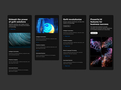 Dark Features - Responsive Mobile ai ai features ai landing page auto layout bento dark mode features features section illustration landing page mobile responsive responsive mobile saas saas landing page ui ui kit ux