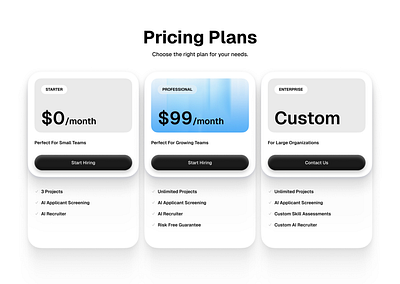 Minimal Pricing Section designsystem desktop interface landingpage minimal new pricingsection productdesign saas uidesign uxdesign website websitedesign