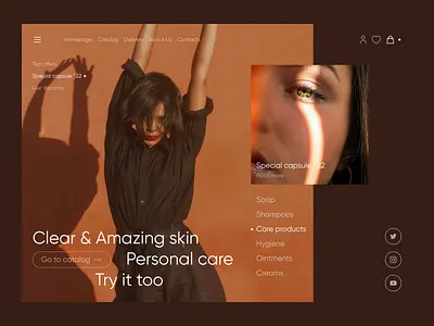 ☀️ Skincare Products Website | Hyperactive branding care cosmetics website design graphic design product design shop skin skincare ui ux web web design