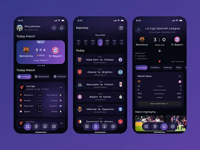 Sports Mobile App UI betting clean football app geme ios live match match minimal mobile app premier leauge score app sport app ui ux