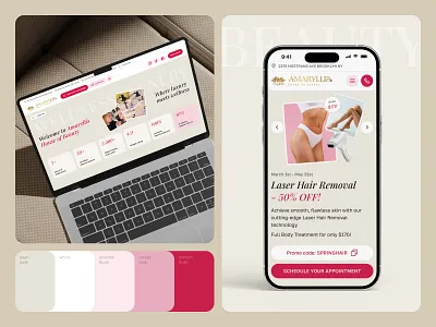 Amaryllis House of Beauty beauty design graphic design hair house of beauty illustration massage salon site spa ui website wellness wordpress