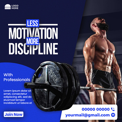 GYM Social Media Post Design - Fitness Marketing Graphics branding graphic design