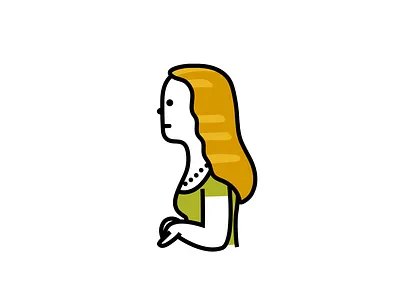 Moaner art branding cartoon character design dribbble fashion female hair historical illustration mascot monalisa pearls pose woman