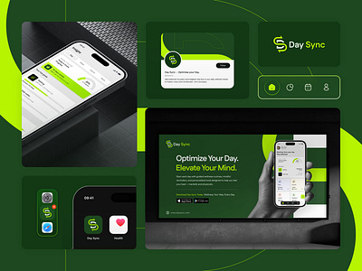Day Sync – Daily Wellness App Tracker (Branding Concept) app design branding graphic design illustration logo presentation product design wellnessapp