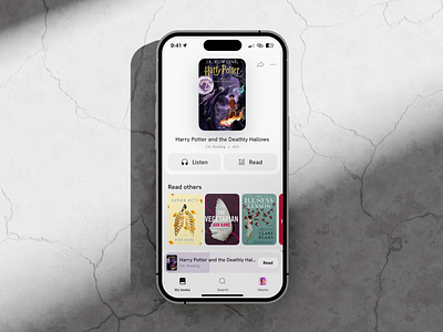 iOS Reading App blur book app book reading books ios mobile app mockup product design progress reading app tab bar ui design