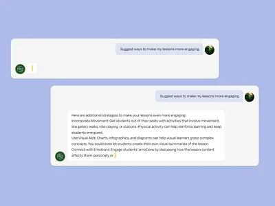 Progressive Response ai aiinterface animation artificial intelligence feedback indicator message microinteraction productdesign response result teacher teacherspace ui userexperience ux webapp webappdesign webdesign