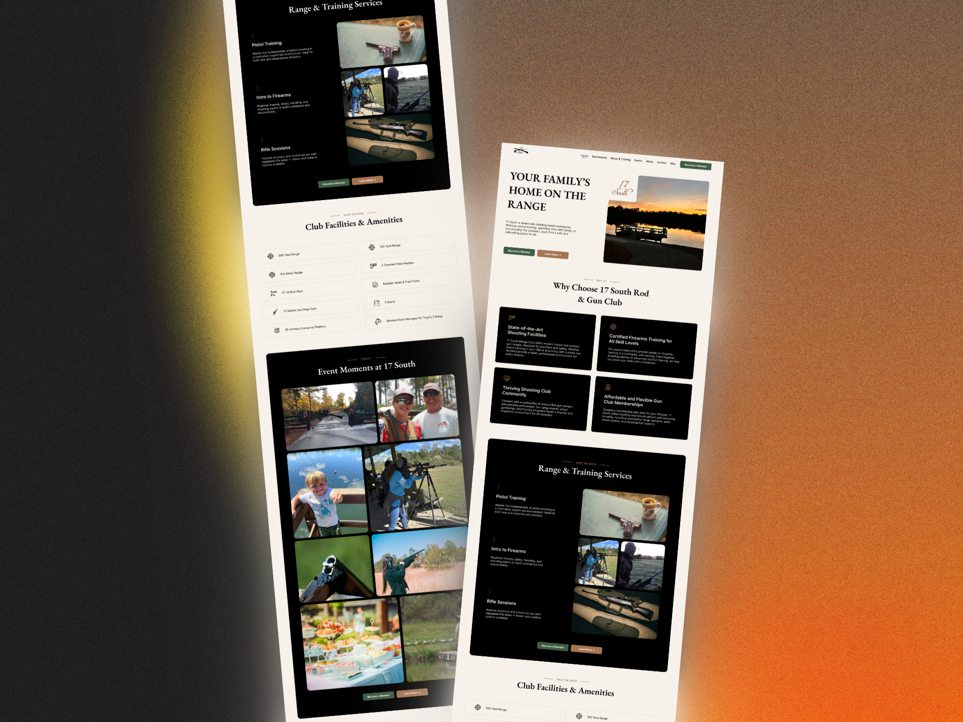 17 South Rod & Gun Club club website landing page marketing sales ui ux web design website