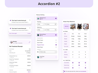 UX Accordion Exploration accordion assets banner cat component control figma library list pet product product design receipt shop switch table toggle ui ux vet