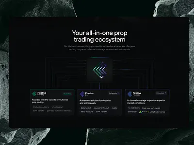 This section presents the company's internal ecosystem. aesthetic app design invest saas section structure trading ui ux web web design webdesign website