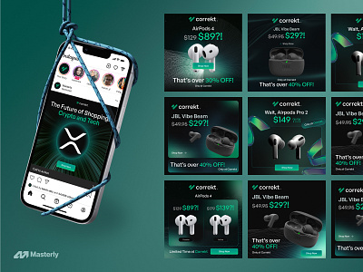 Responsive Ad Creatives for Electronics Marketplace | Masterly ad designs adverts banner design call to action creatives design crypto cta design electronic devices gadgets graphic design illustration illustration design mobile design mobile friendly online store responsive design social media tech