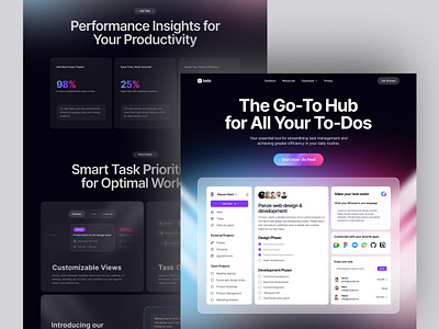 Smart Productivity Website Design business software dashboard design design figma framer landing page performance insights productivity productivity tools project management saas smart priotization task management uiux web design website design wordpress workflow optimization