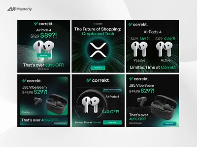 Ad Design for Marketplace with Crypto Payment | Masterly ad designs advert designs banner design banners crypto crypto ads device sales digital marketing ecommerce electronics gadgets graphic design illustration marketing design mobile friendly online store promotional materials purchase ui ux