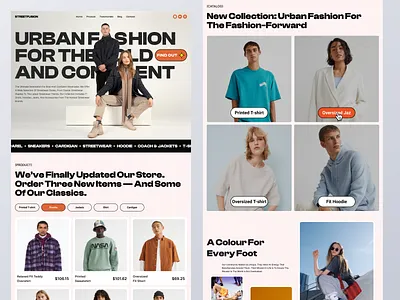 StreetFussion - E-commerce Landing Page design ecommerce fashion landing page marketplace shop streetfashion streetwear ui ui design urbanfashion urbanwear web design website