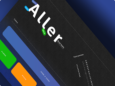 Aller UI Style adoe fonts aller banner bold brand branding dark ui fonts family graphic design icon set icons designer illustrator ai italic photoshop psd print designer regular senior designer typeface typo typography ui ux designer ui uxc