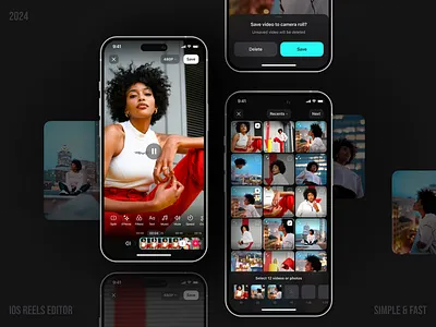 Reels Editor Fast & Simple Video Creation content app editing tools ios mobile motion product design reels editor short video app video creation video editor