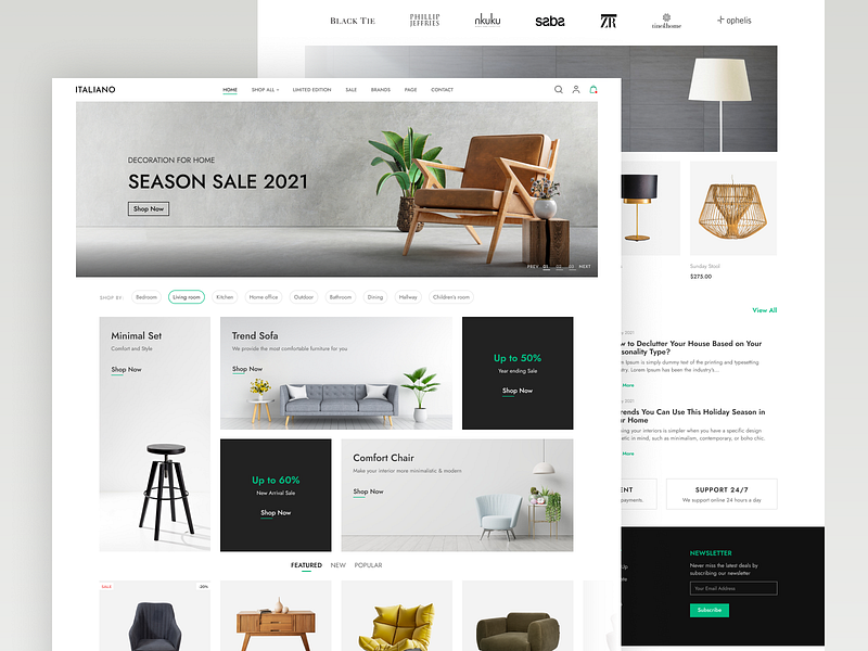 Stylish and modern BigCommerce theme for e-commerce businesses 1center theme bigcommerce bigcommerce theme clean design compact design decor theme ecommerce layout ecommerce theme landing page stylish theme theme design ui design uiux design