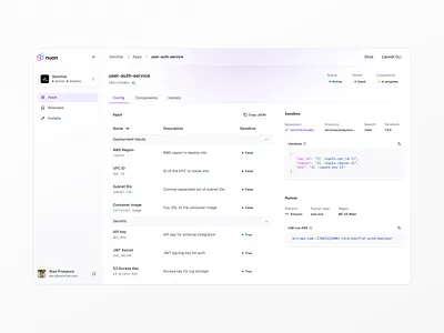App screen admin platform app configuration byoc cloud deployment cloud infrastructure cloud saas control plane deployment dashboard dev infra dev tool developer app developer tool environment config infrastructure infrastructure saas product design saas platform system architecture system design vpc dashboard