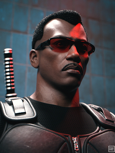 Blade 3d portrait 3d blacksuperheroes blade blademarvel blademarvelcomics character comic digital art fanart j marvel marvelmovies marvelstudios movie noai portrait render vampire vampirehunter wesleysnipes
