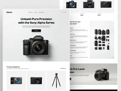 Sony Alpha Landing Page Design camera website creative portfolio design figma framer imaging technology landing page lens design optics photography precision camera product marketing professional gear sony alpha tech design uiux visual storytelling web design website design