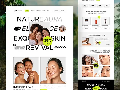 Skincare Ecommerce Website beauty cosmetic design design service ecommerce face care healthcare landing page landing page website mens mens wellness minimalist natural shop skincare ux web design website website landing page